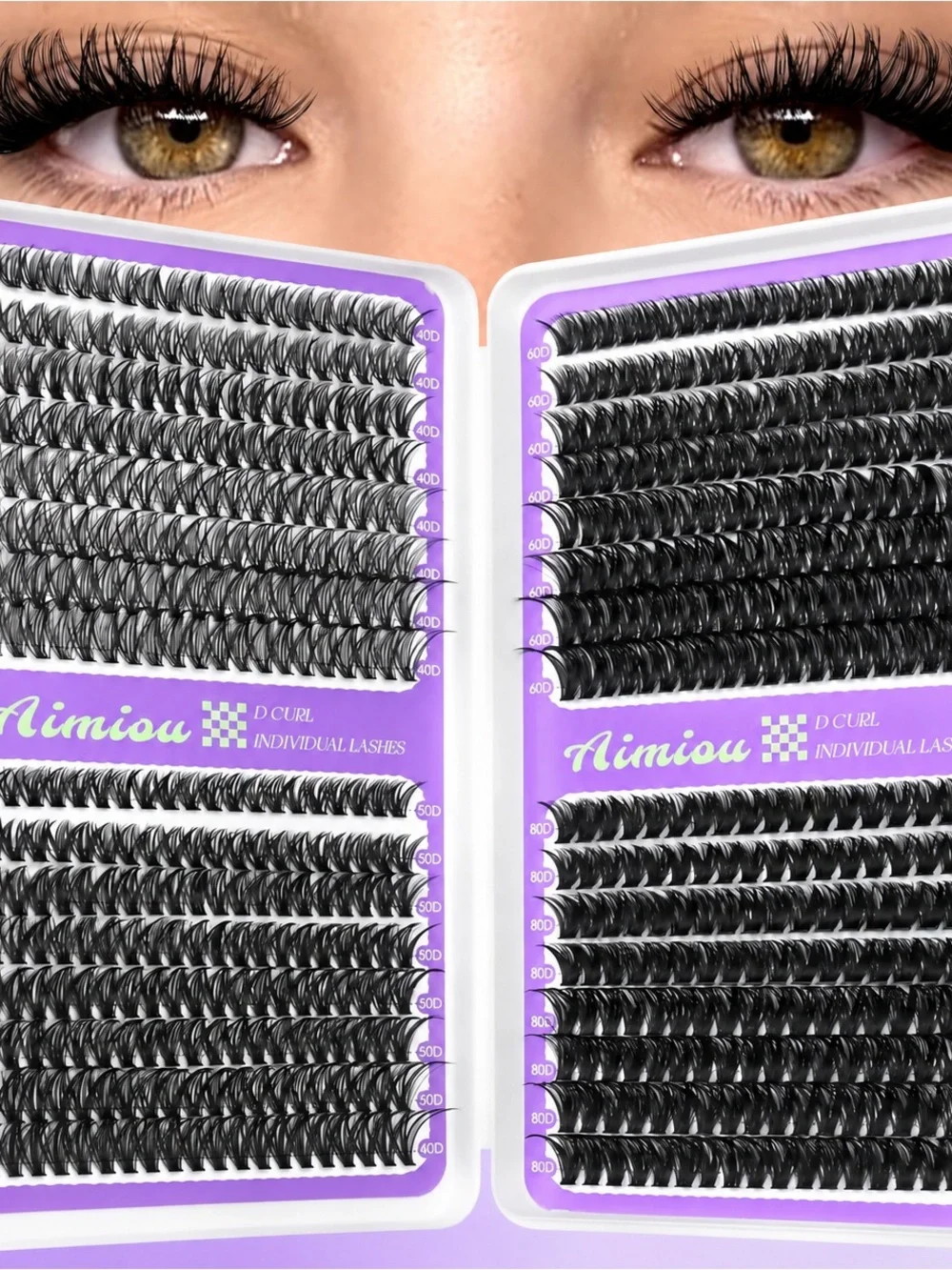 Black D-Curl Individual Eyelash Extensions - Natural Volume
